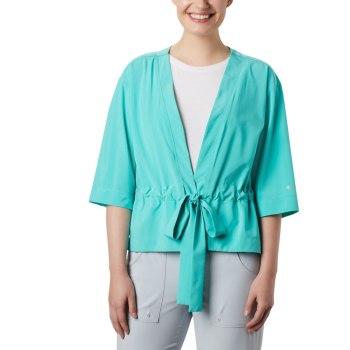 Columbia PFG Armadale 3/4 Sleeve Wrap, Camisa Azules Para Mujer | 736542-IJL